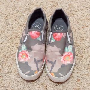 Camo and Floral Slip-Ons